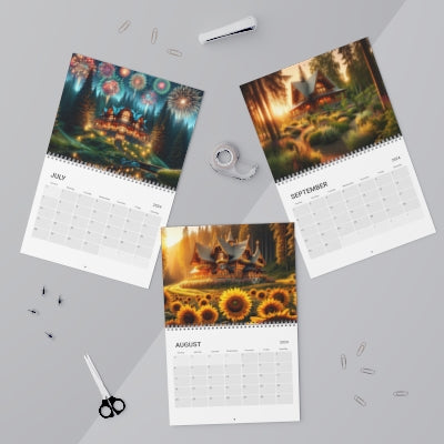 Magical forest cabins calendar 2024