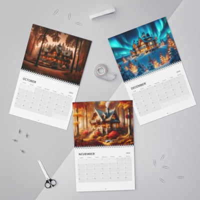 Magical forest cabins calendar 2024