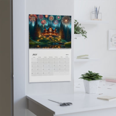 Magical forest cabins calendar 2024