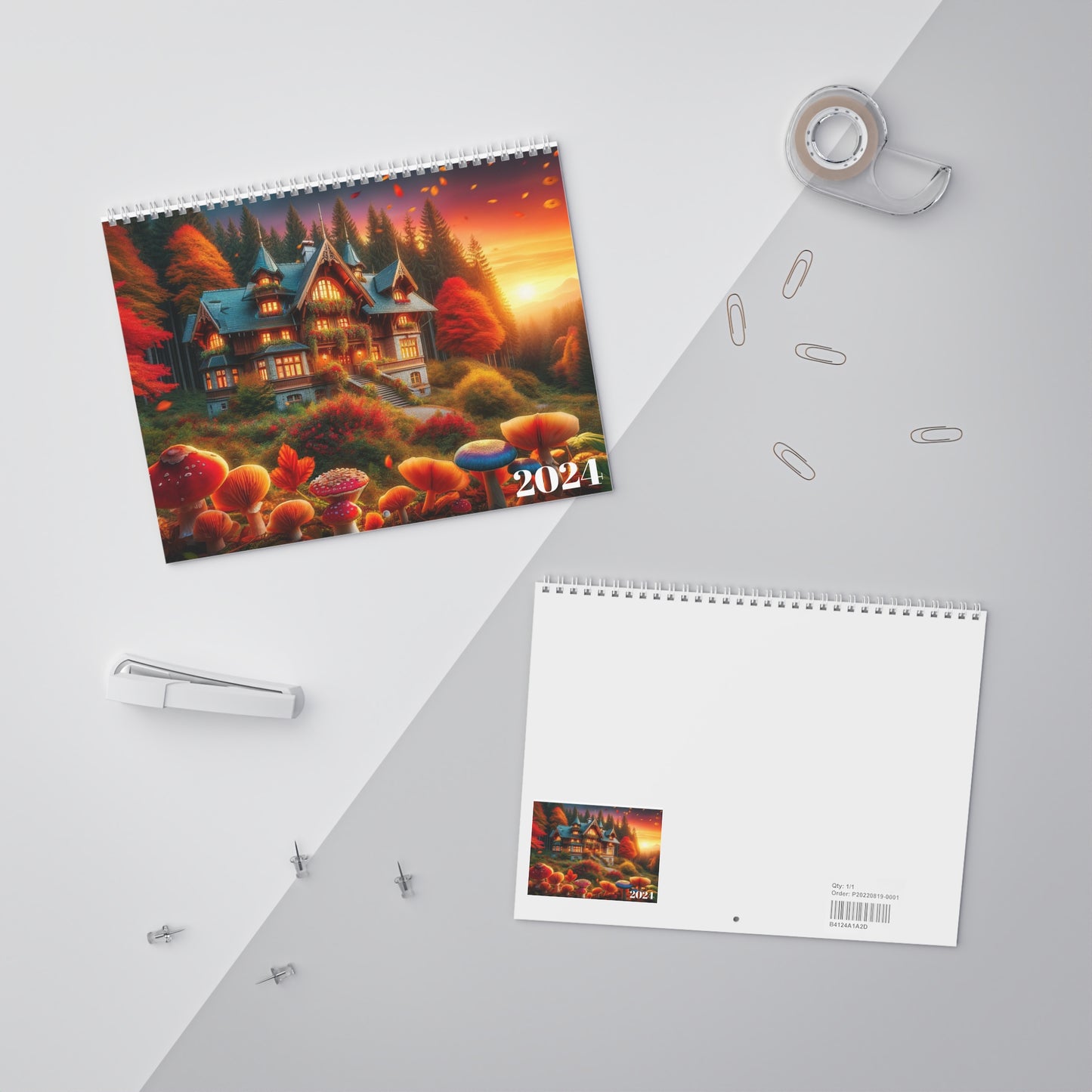 Magical forest cabins calendar 2024