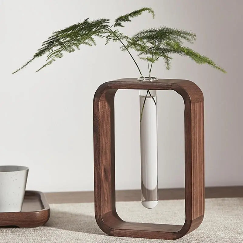 Wooden Hydroponic Vase. Home decor indoor plants. Wooden Flower vase. Home decor flower vase indoor vase.
