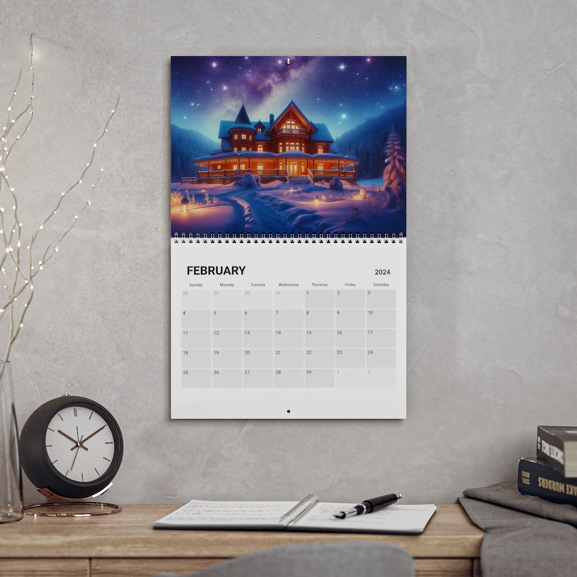 Magical forest cabins calendar 2024