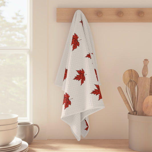 Luxuriously Soft Fall Maple Leaf Tea Towel