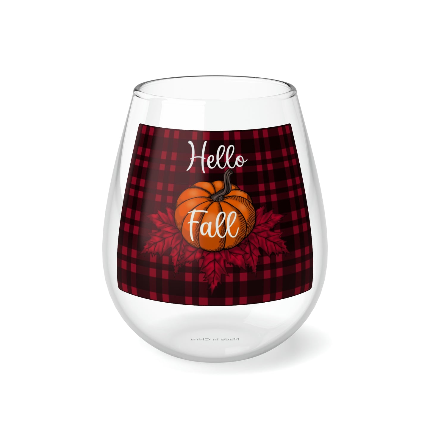 Hello Fall Stemless Wineglass