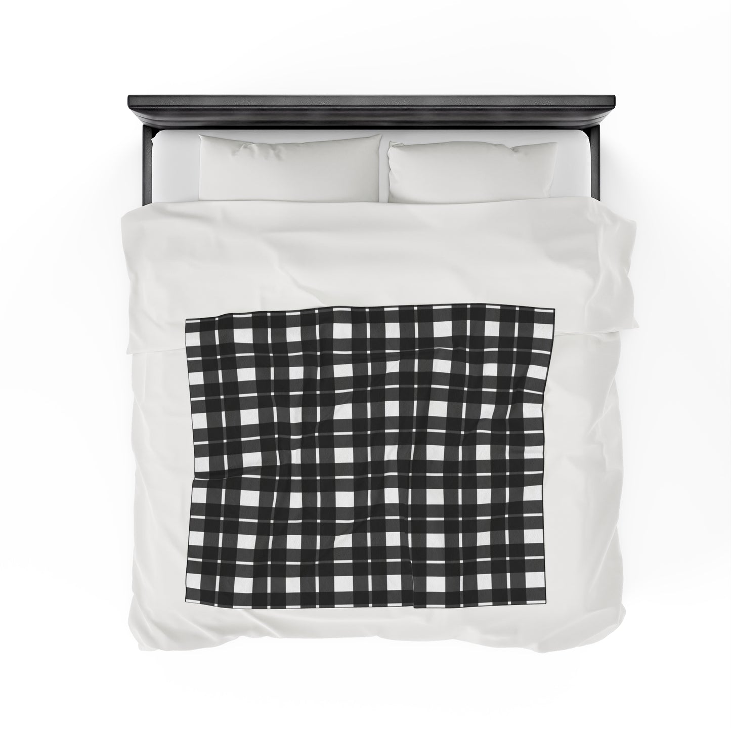 White Flannel Plaid Soft Velveteen Blanket