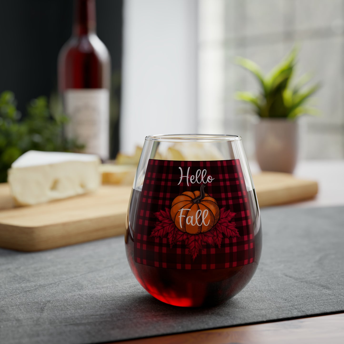 Hello Fall Stemless Wineglass