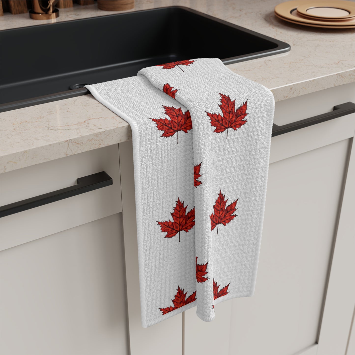 Luxuriously Soft Fall Maple Leaf Tea Towel