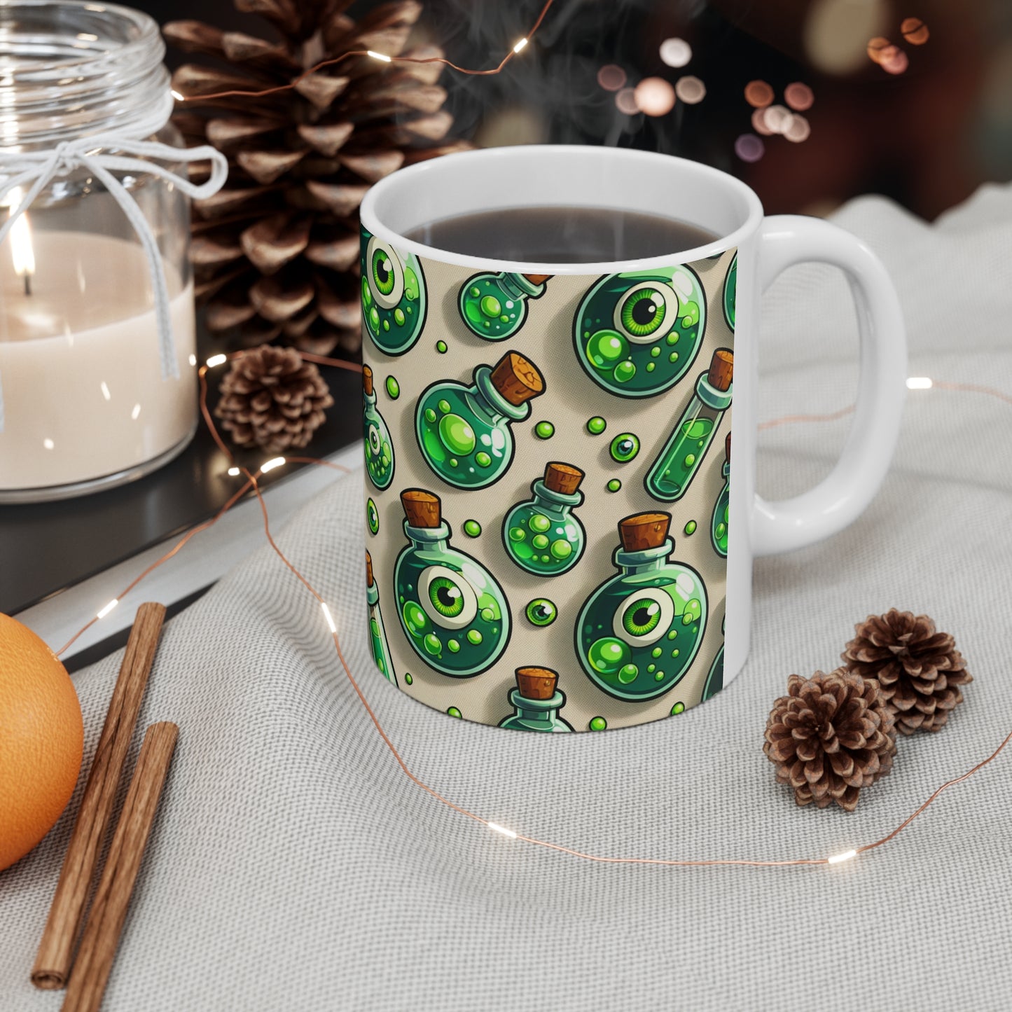 Green eye potion coffee mug cup. Coffee cup. Coffee mug. Witch cup. Witch mug. Potion cup. Potion mug.