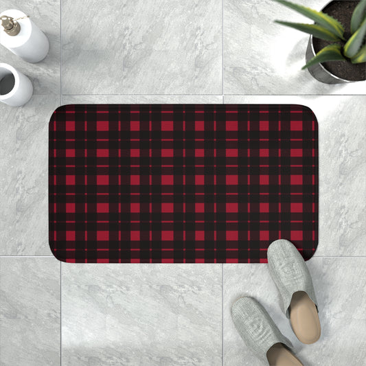 Red Flannel Memory Foam Bath Mat