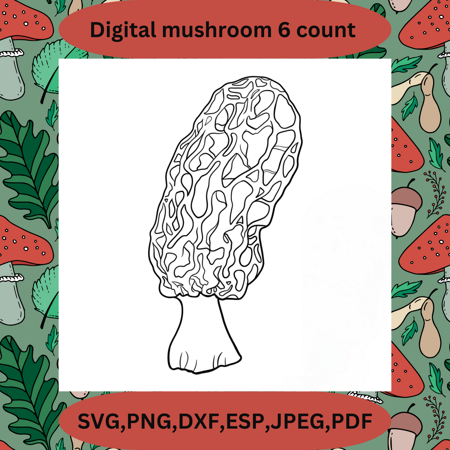 Mushroom digital bundle. 6 count. For laser cutting and cricut.